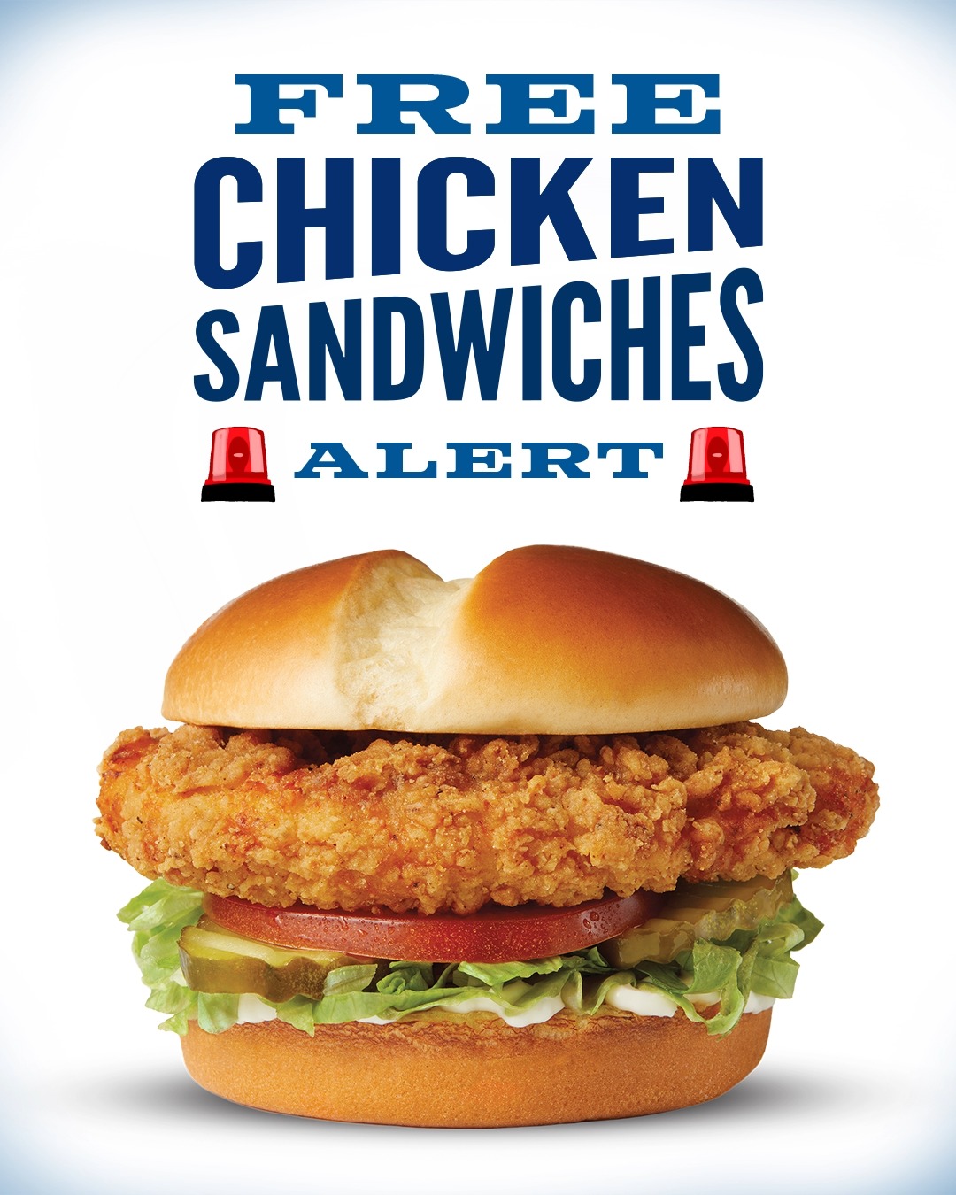 To celebrate the launch of our crunchier, juicier, tastier new chicken sandwich lineup, we’re giving away 100 for free!