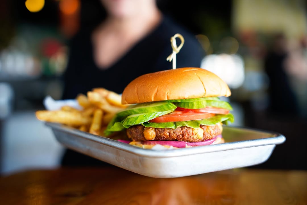 Attention vegetarians (and anyone who just really enjoys a delicious meat-free option)… this burger is STACKED!
