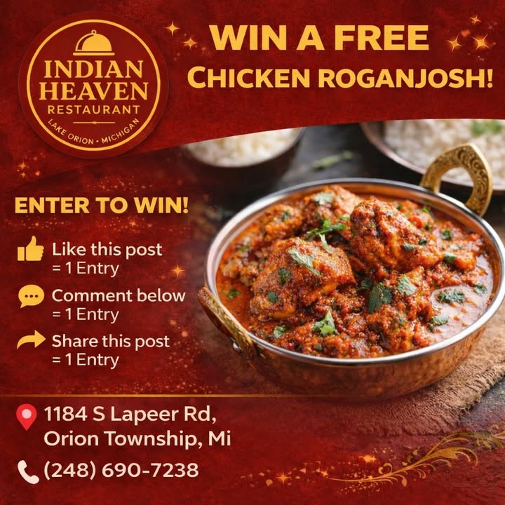 WIN A FREE CHICKEN ROGANJOSH!