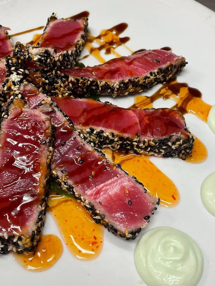 Yellowfin Ahi Tuna: Sauteed sesame seed encrusted ahi tuna