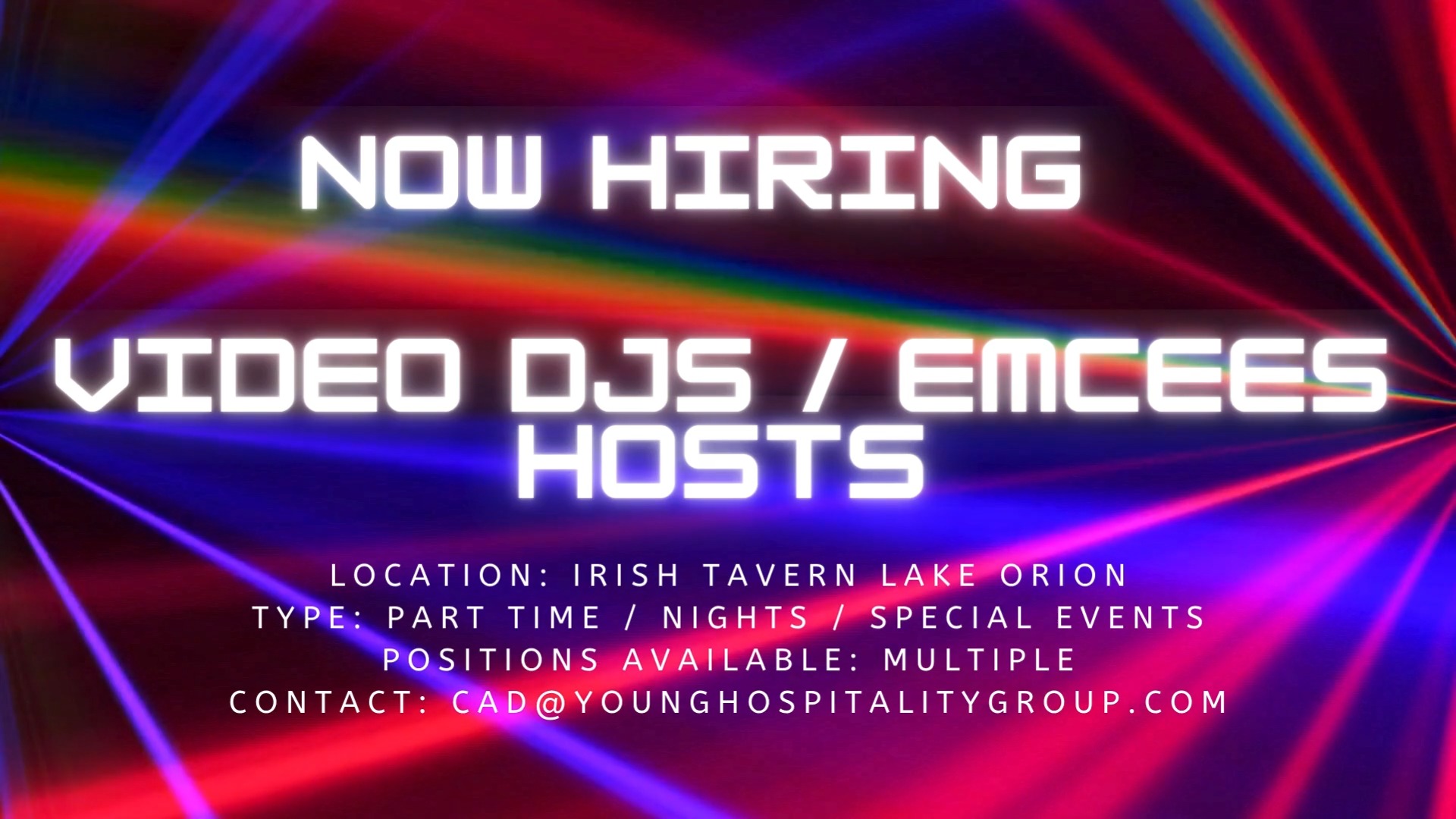 Now Hiring: Video DJs / Emcees / Late Night Hosts